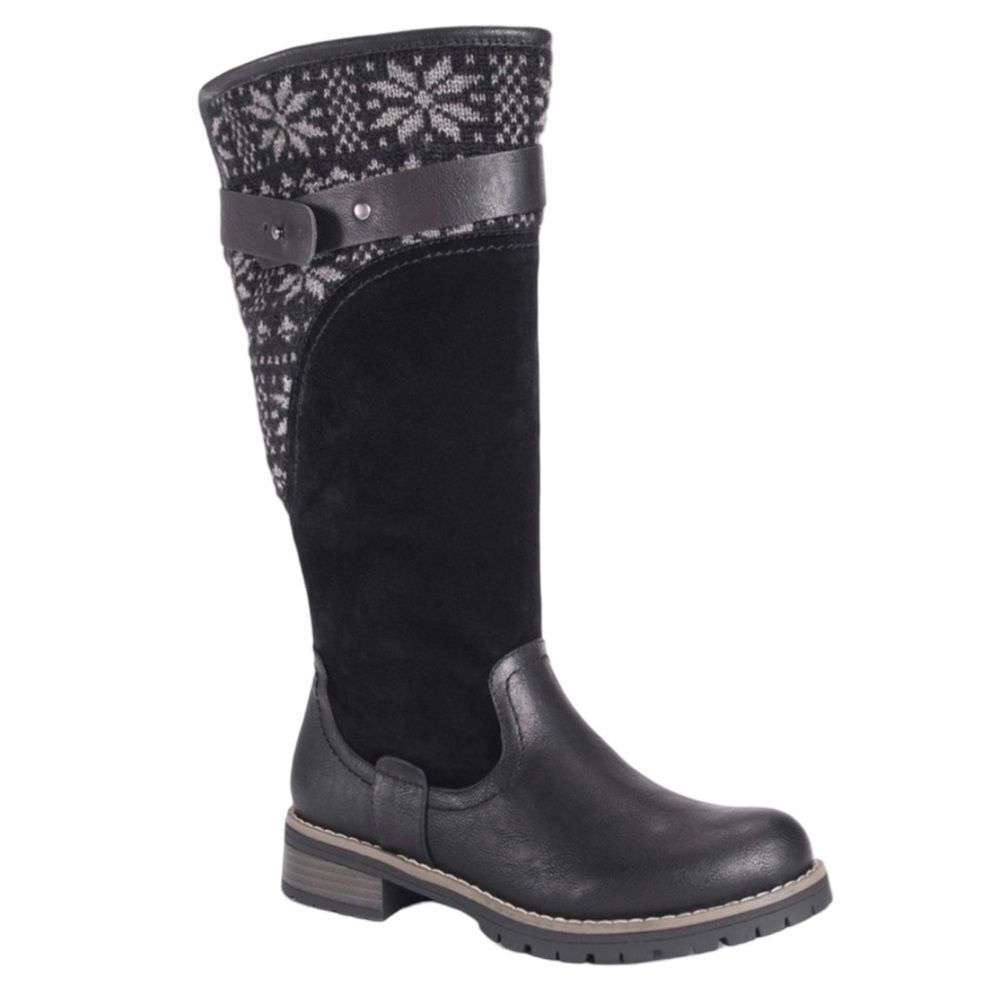 MUK LUKS Gray & Black Kelsey Boots Size 10